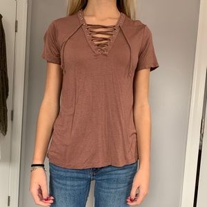 Forever 21 Lace up Shirt